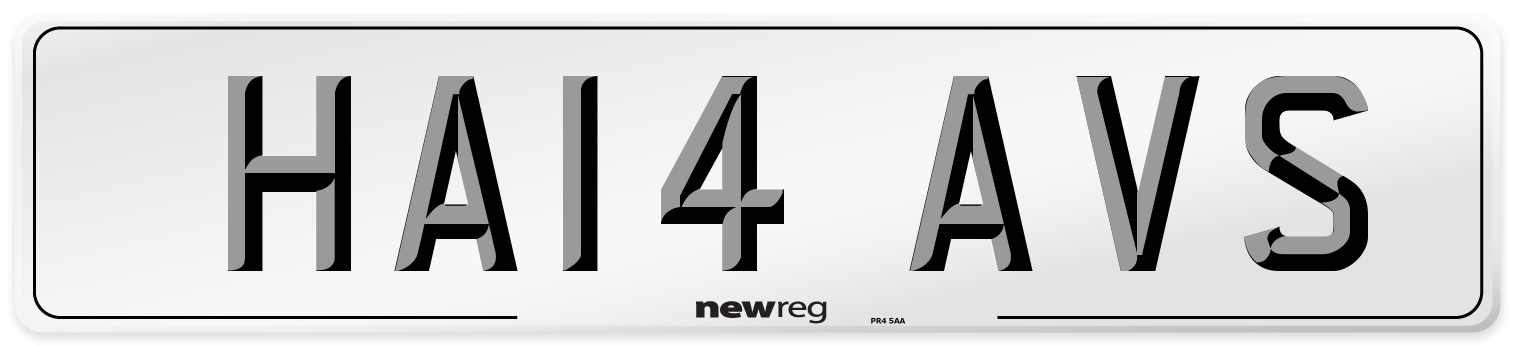 HA14 AVS Number Plate from New Reg